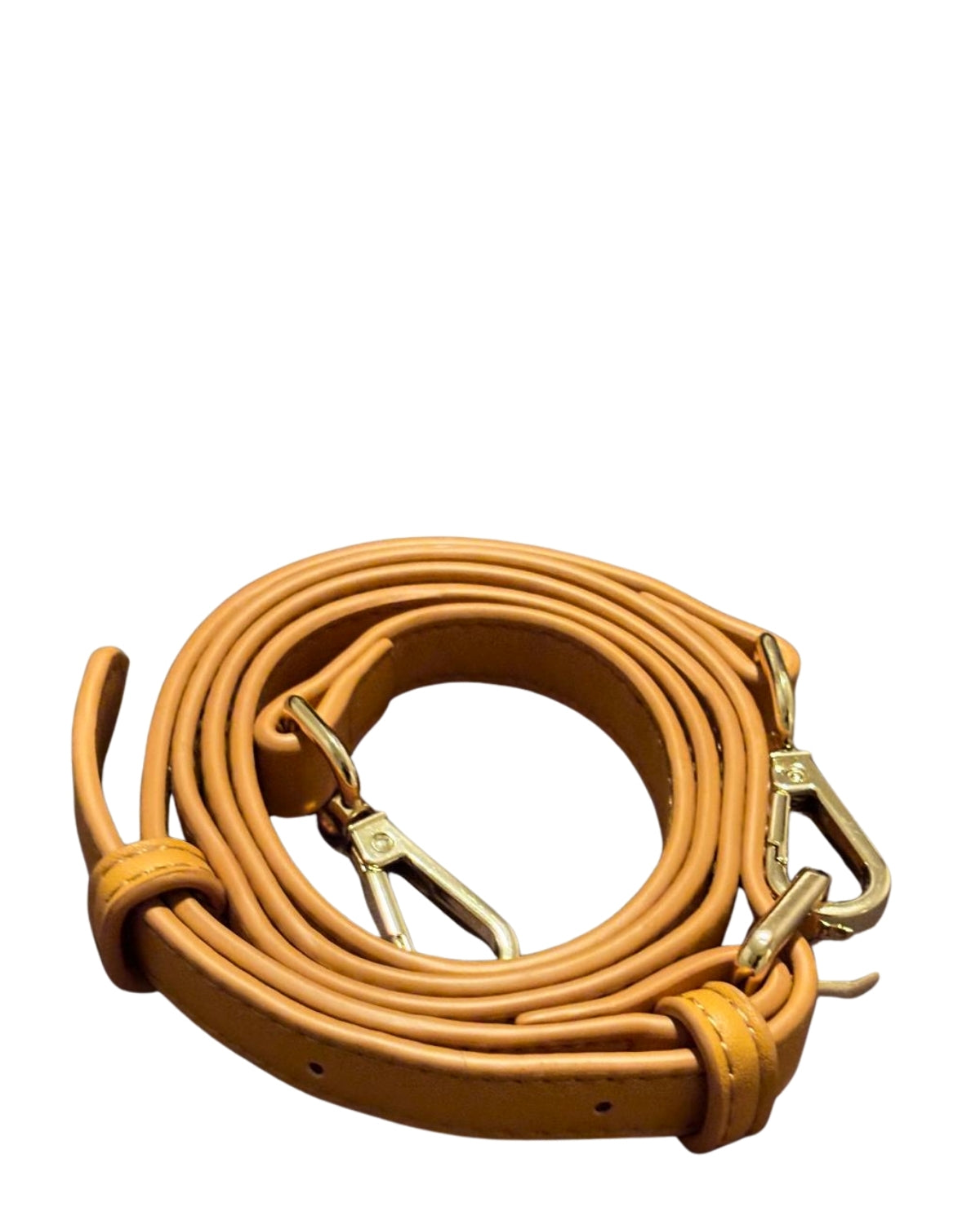 Detachable Camel Tundra – CSWAN shoulder strap featuring adjustable leather design and gold-tone hardware
