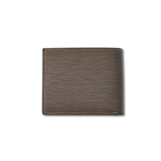 Rear view of Espresso Brown CSWAN wallet showcasing textured leather craftsmanship and refined contrast stitching