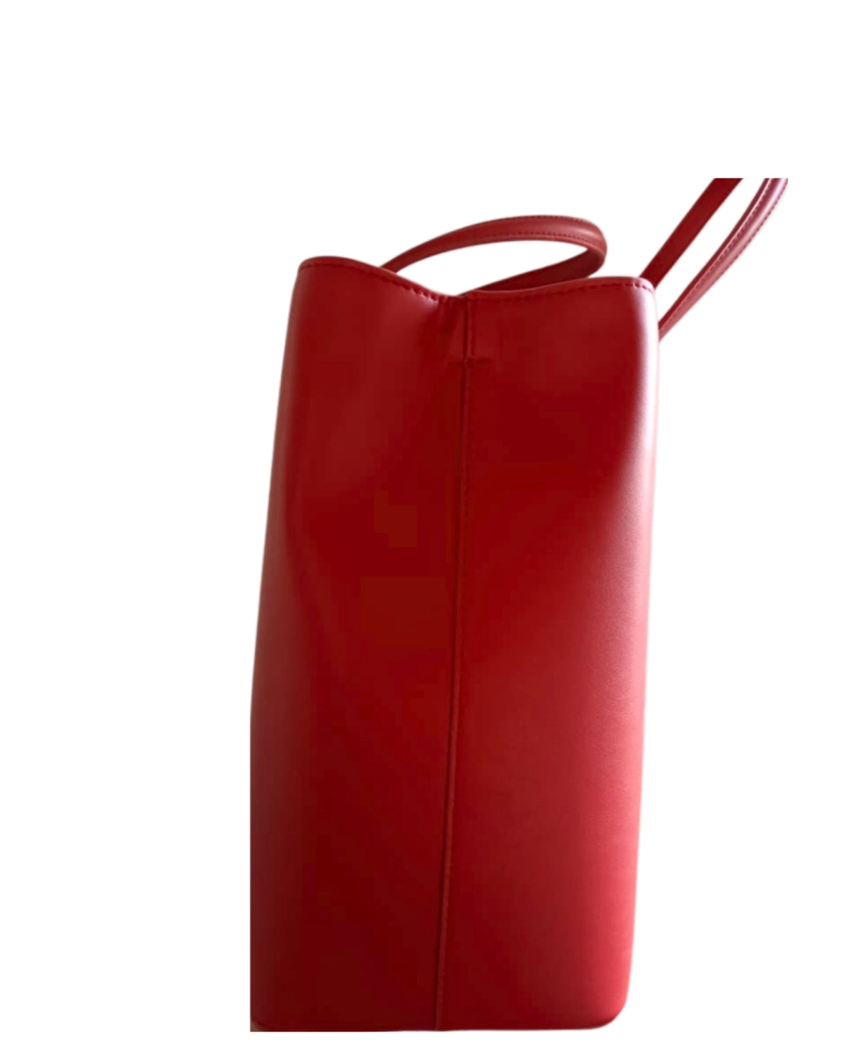 Scarlet Trumpeter CSWAN handbag side view showing structure and shape